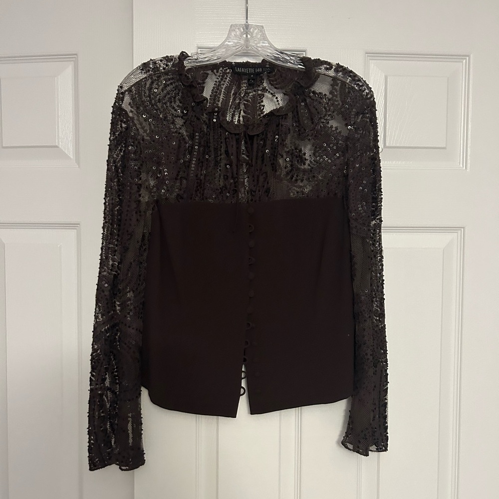 Lafayette 148 Blouse with Sequins
